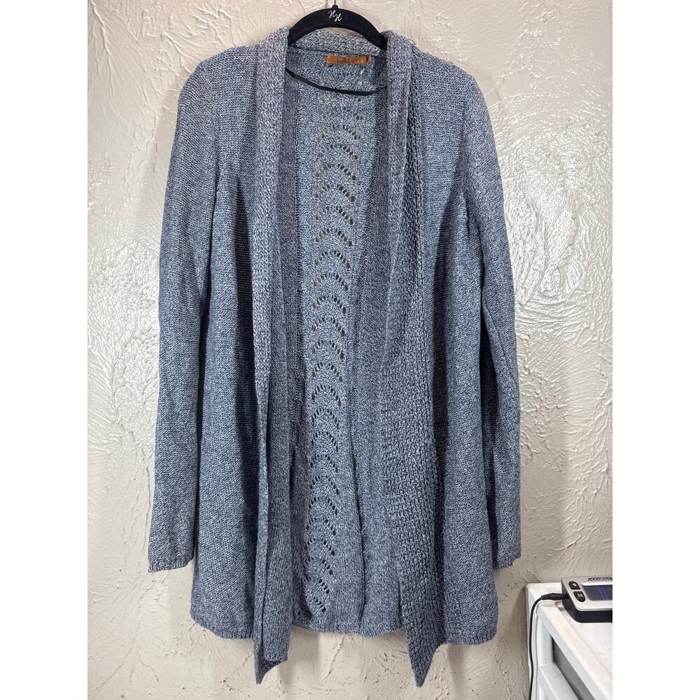 Belldini Women's Cardigan Sweater Gray Open Knit Lightweight Size‎ Medium